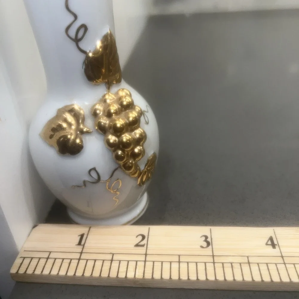 White Porcelain & Gold Vase by I. W. Rice 